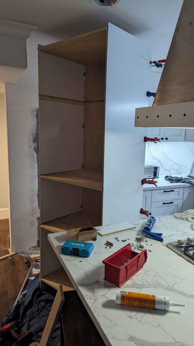 Tall cabinet installation kitchen renovation Boca Raton
